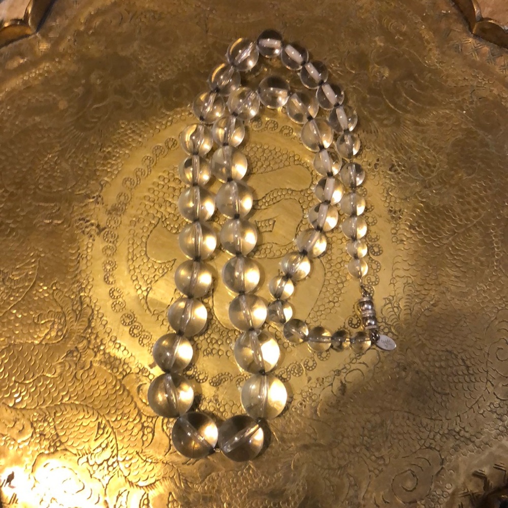 Vintage Les Bernard Clear Beaded Necklace